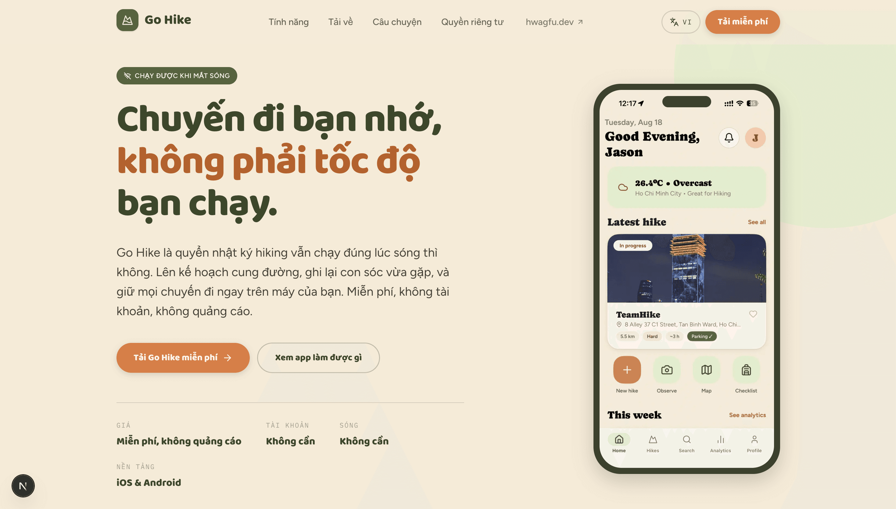 Trang chủ Chính thức của Go Hiking